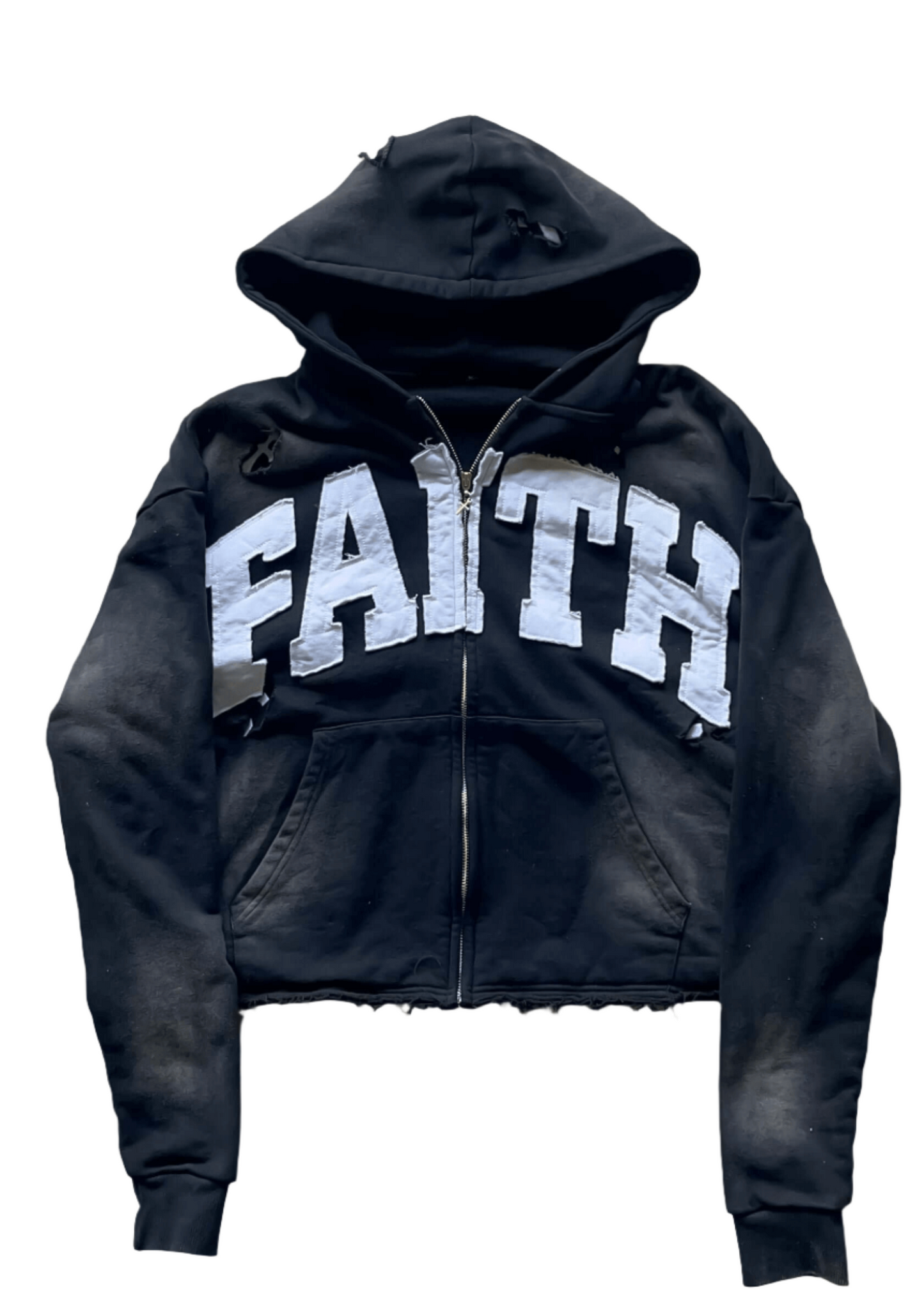 Faith Distressed Zip Up